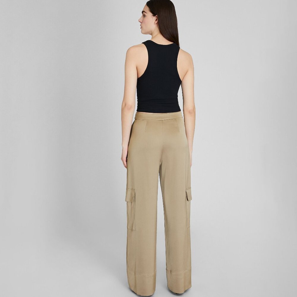 Club Monaco Laurel Oak Satin Belted Cargo Pant Size 2 - Picture 2 of 15